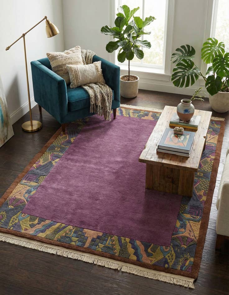 Detail image of  5' 9 x 7' 8  Hand Knotted Nepal Wool Rug