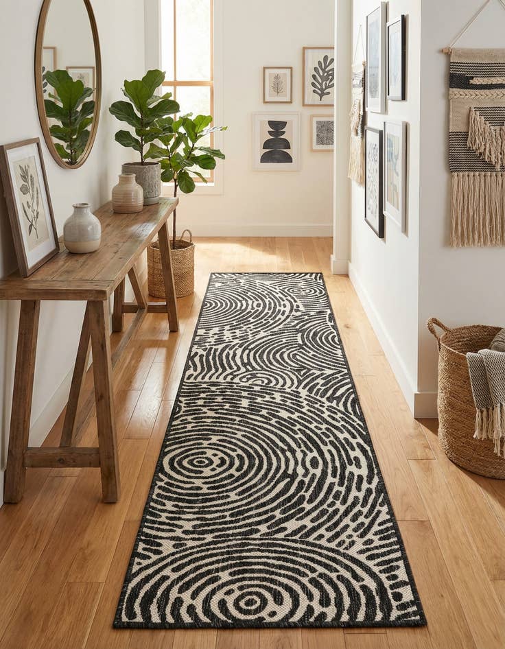 Detail image of 2' x 8'  Washable Modern Indoor / Outdoor Runner Rug