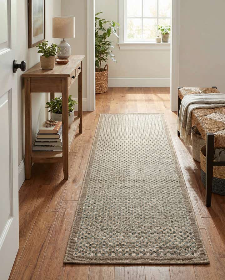 2' x 6' Easy-Clean Border Indoor / Outdoor Runner Rug