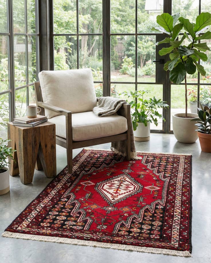 Detail image of 4' 1 x 6' 5 Hand Knotted Anatolian Oriental Wool Rug