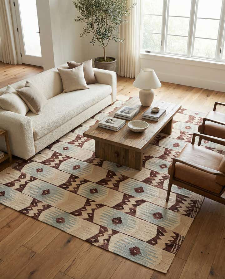 6' 8 x 9' 10 Hand Woven Kilim Modern Wool Rug