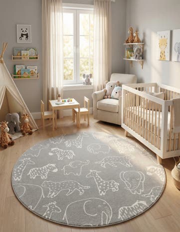 7' x 7' Whimsy Kids Round Rug