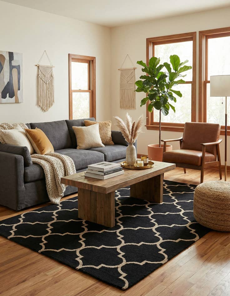 Detail image of  5' x 8' Luna Wool Rug