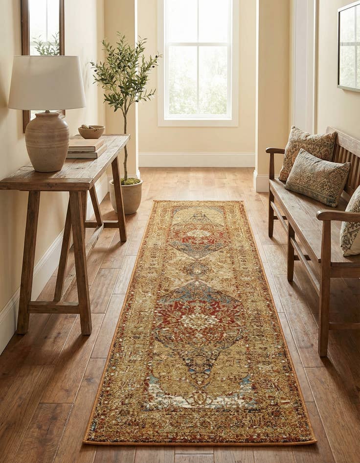 Detail image of 2' x 8'  Washable Traditional Indoor / Outdoor Runner Rug