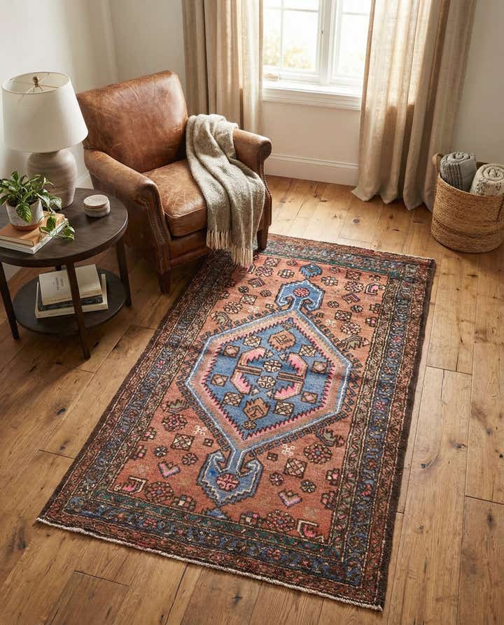 3' x 4' 7 Hand Knotted Ultra Vintage Persian Wool Rug