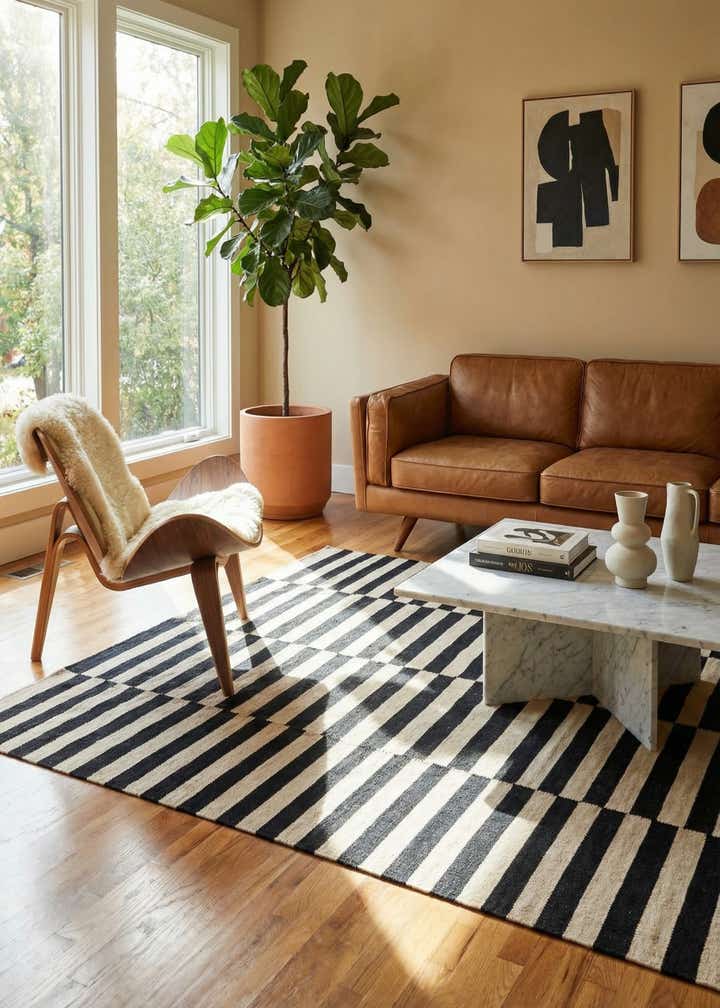 5' 5 x 7' 11 Hand Woven Kilim Modern Wool Rug