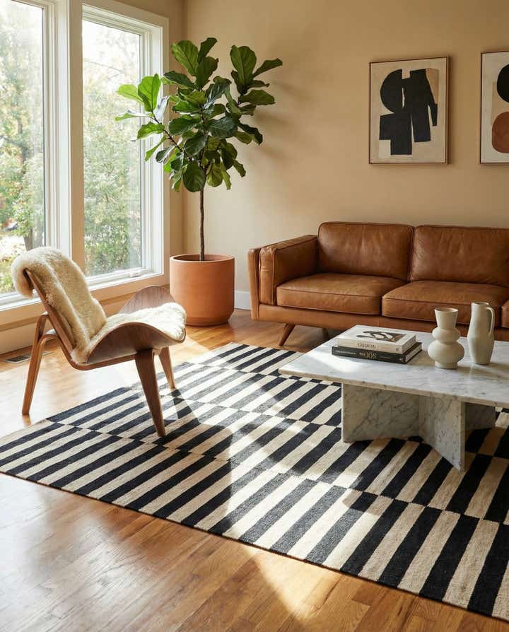5' 5 x 7' 11 Hand Woven Kilim Modern Wool Rug