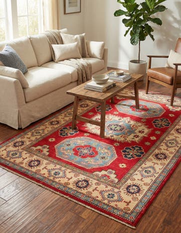 4' 9 x 7' Hand Knotted Kazak Rug