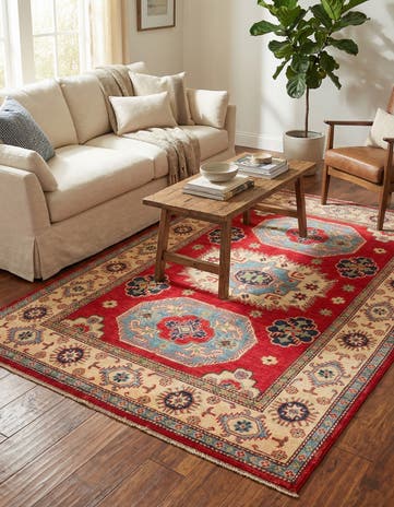 4' 9 x 7' Hand Knotted Kazak Rug