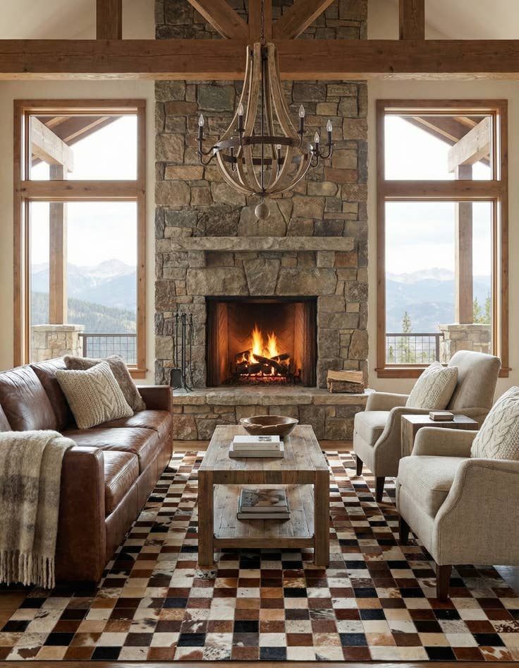 Detail image of  5' x 8' Cowhide Leather Rug