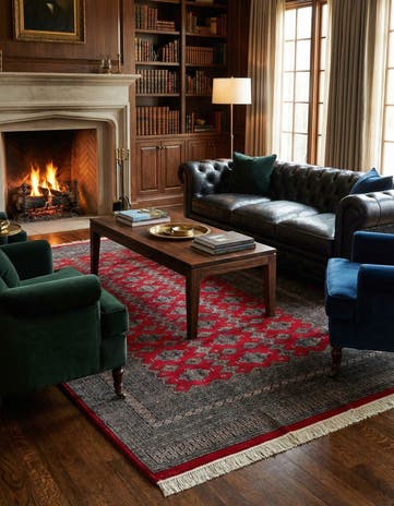 6' 4 x 8' 10 Hand Knotted Bokhara Oriental Wool Rug