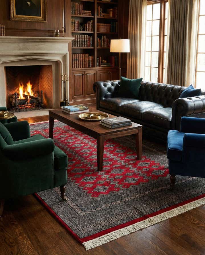 6' 4 x 8' 10 Hand Knotted Bokhara Oriental Wool Rug