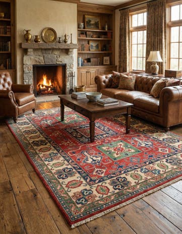 6' 1 x 8' 11 Hand Knotted Kazak Rug