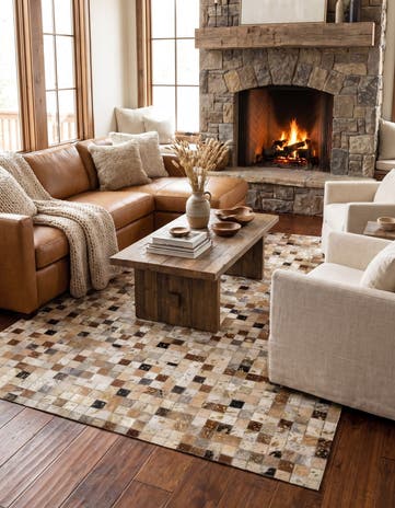4' 1 x 6' Cowhide - Patchwork Rug