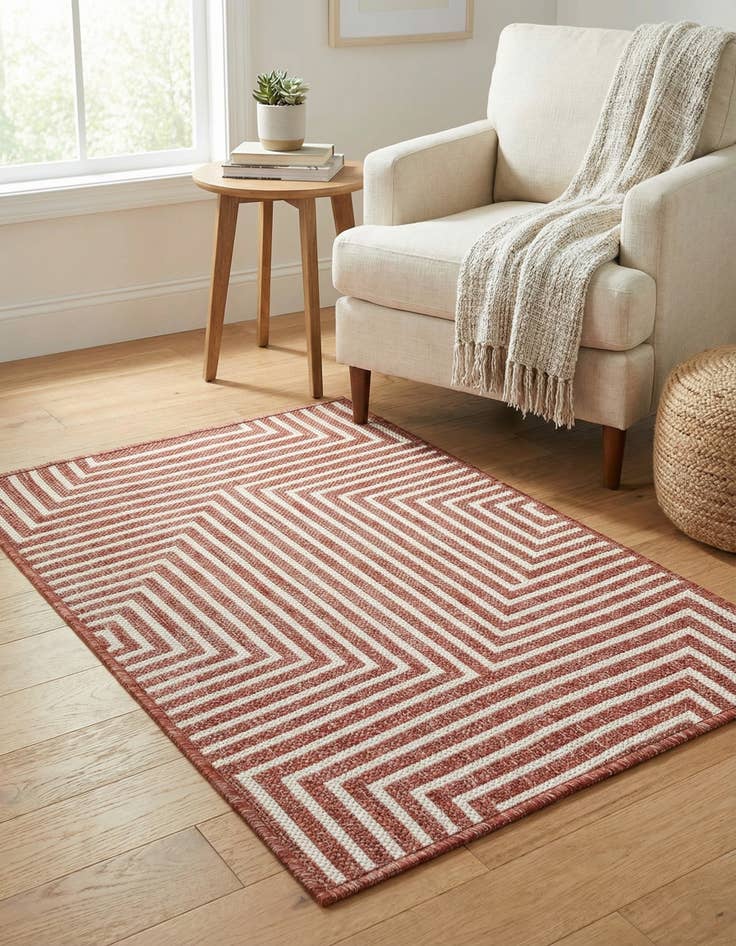 Detail image of 2' x 3' Easy-Clean Modern Indoor / Outdoor Rug