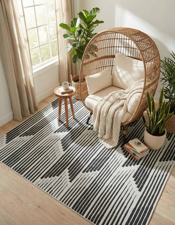 Detail image of 7' 10 x 10'  Washable Modern Indoor / Outdoor Rug