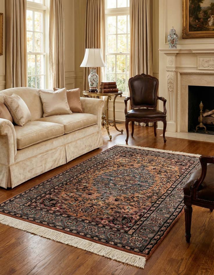 Detail image of  3' 2 x 5' 2  Hand Knotted Kashmir Oriental Rug