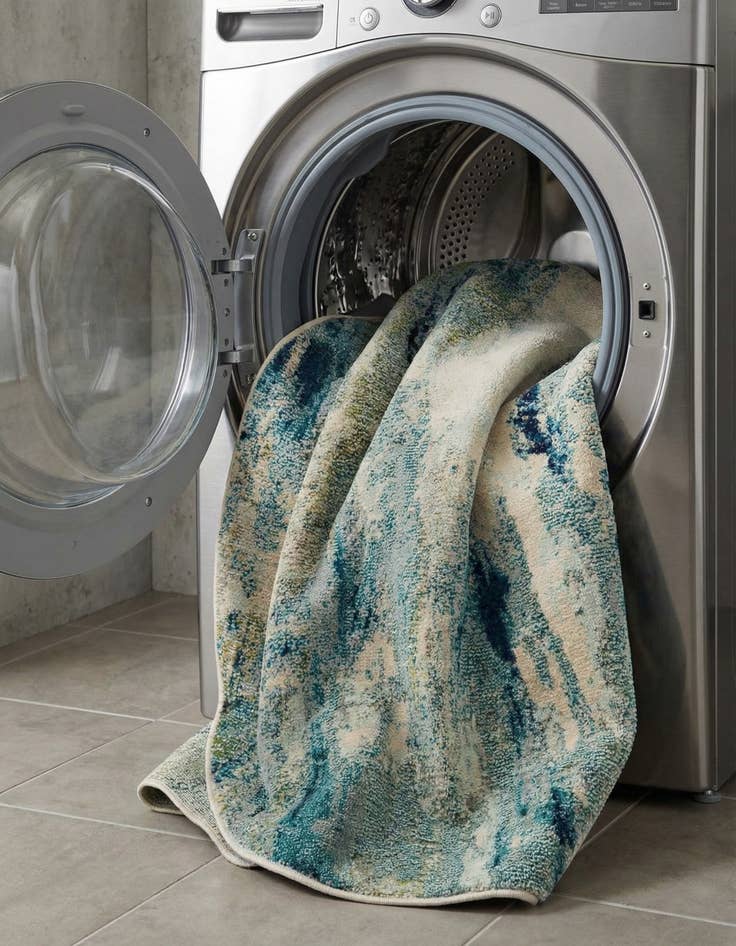 Detail image of 5' x 5'  Washable Spectrum Round Rug