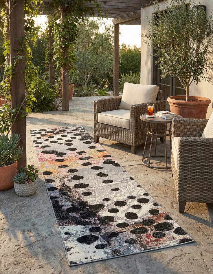 Detail image of 2' 7 x 10'  Washable Modern Indoor / Outdoor Runner Rug