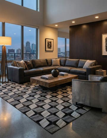 5' 2 x 8' 1 Cowhide - Patchwork Rug