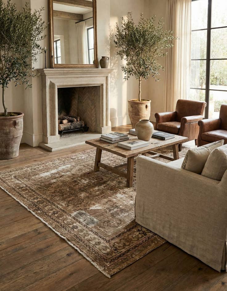 Detail image of 6' 9 x 10' 1 Hand Knotted Ultra Vintage Persian Wool Rug