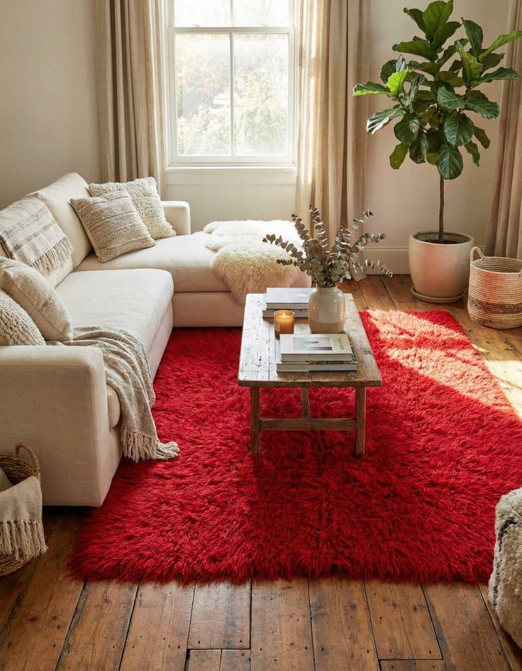 Detail image of 4' 6 x 6' 8  Hand Knotted Moroccan Wool Rug