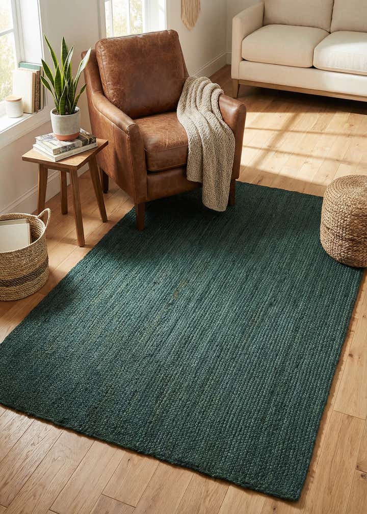 4' 1 x 6' 1 Handmade Braided Jute Rug