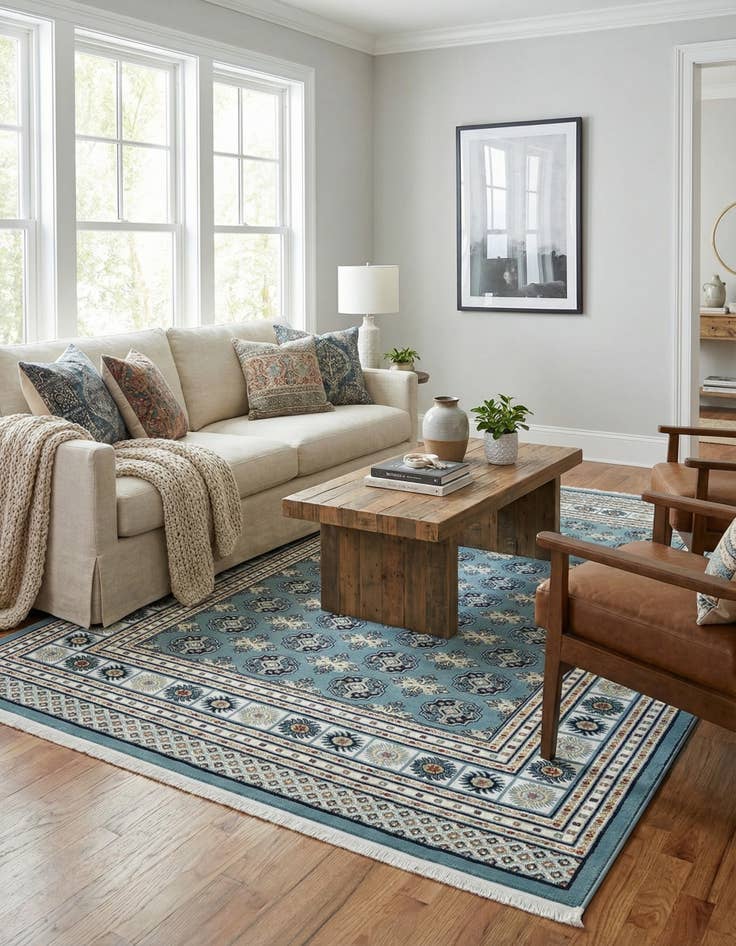 Detail image of 5' 3 x 8' Nain Design Rug