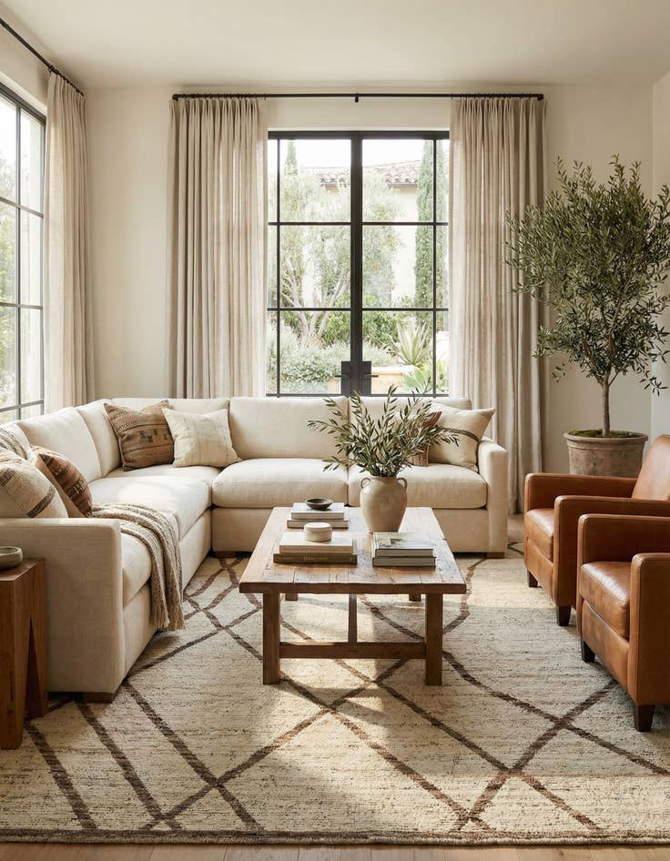 Detail image of  6' 9 x 9' 9  Hand Knotted Moroccan Wool Rug