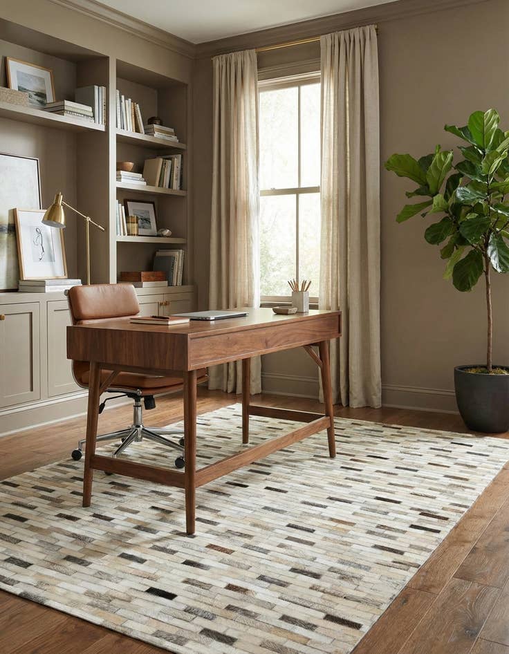 Detail image of 4' x 5' 11 Cowhide Stocks Rug