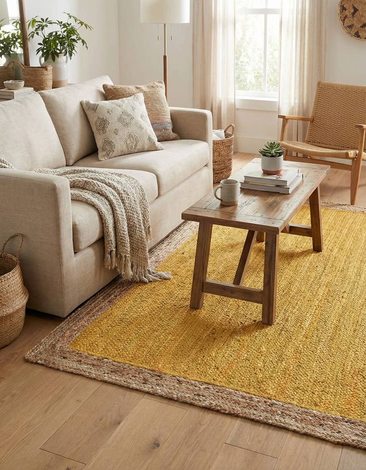 Detail image of 4' 1 x 6' 1  Hand Braided Jute Rug