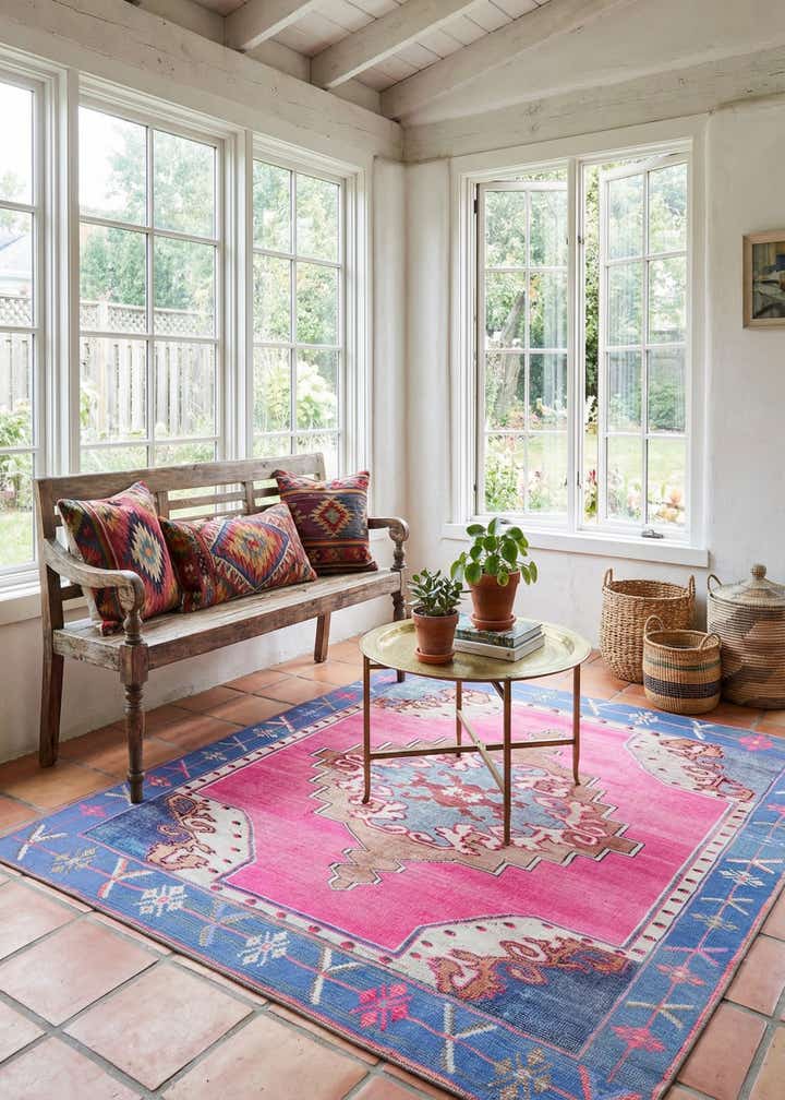 7' 6 x 7' 6 Washable Timeless Square Rug