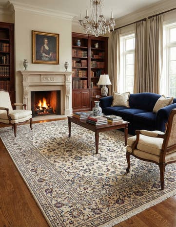 6' 8 x 10' Kashan Wool Rug