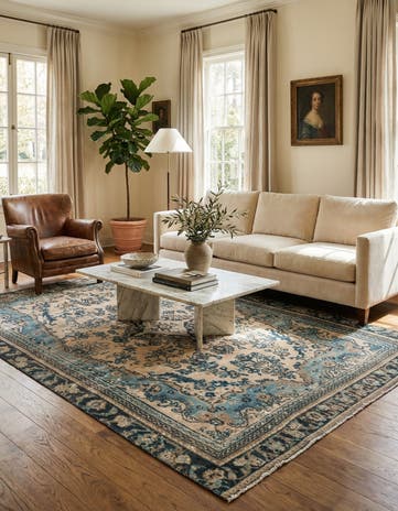 6' 3 x 9' 9 Hand Knotted Ultra Vintage Persian Wool Rug