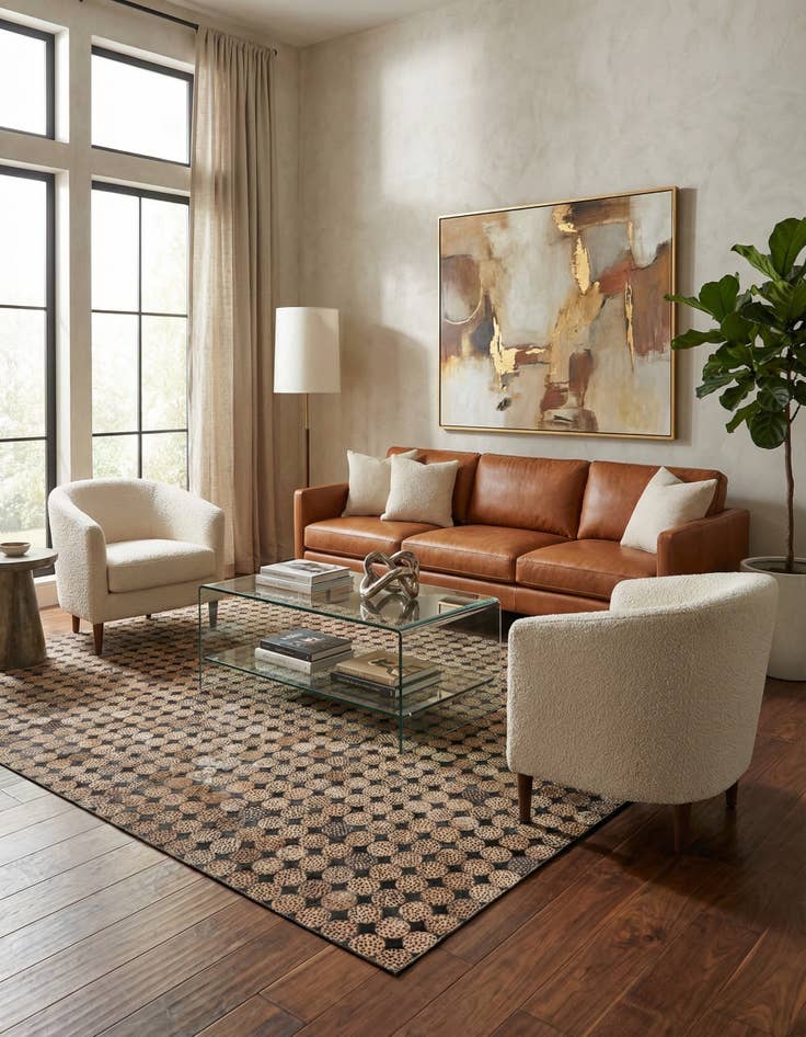 Detail image of 5' 3 x 7' 8 Cowhide Rug