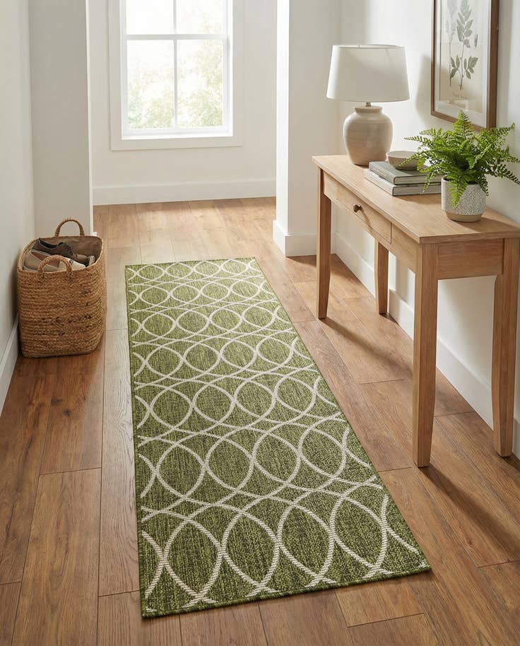 Detail image of 2' x 8' Easy-Clean Trellis Indoor / Outdoor Runner Rug