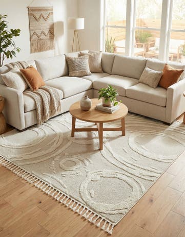 Ivory Boho Square Rug