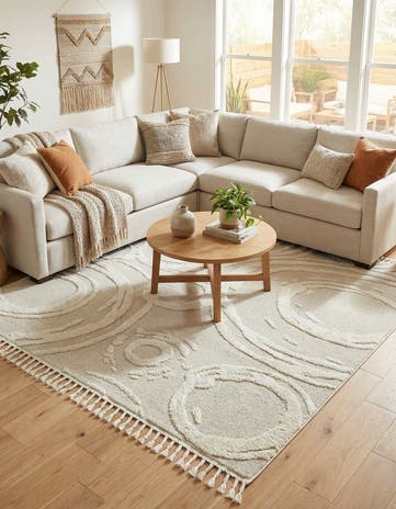 Ivory Boho Square Rug