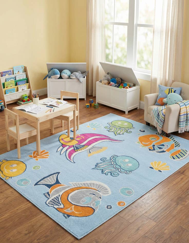 Detail image of 5' 3 x 7' 7  Washable  Indoor / Outdoor Rug