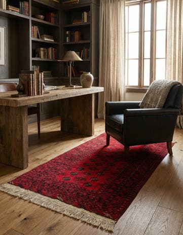 3' 5 x 6' 8 Hand Knotted Afghan Akhche Wool Rug