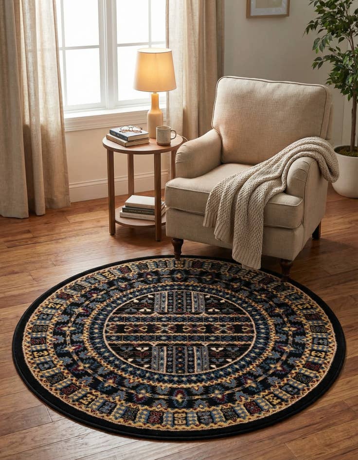 Detail image of 3' x 3' Bokhara Round Rug