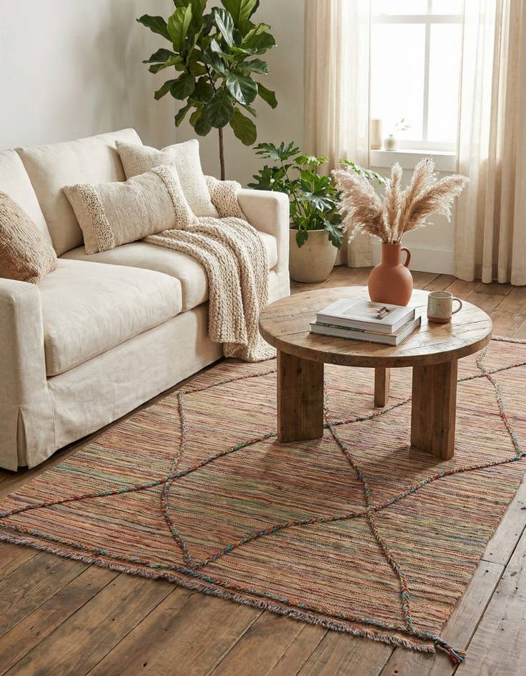 Detail image of 5' 4 x 7' 7  Hand Knotted Moroccan Wool Rug