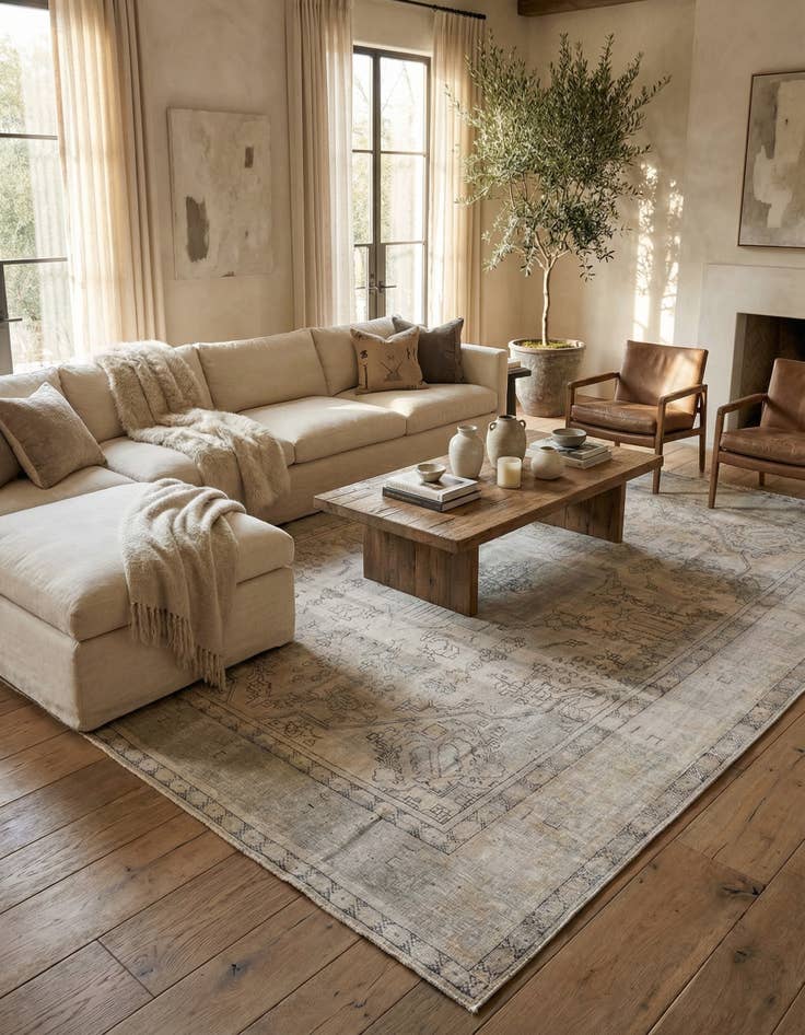 Detail image of 9' 6 x 12' 6 Hand Knotted Ultra Vintage Persian Wool Rug