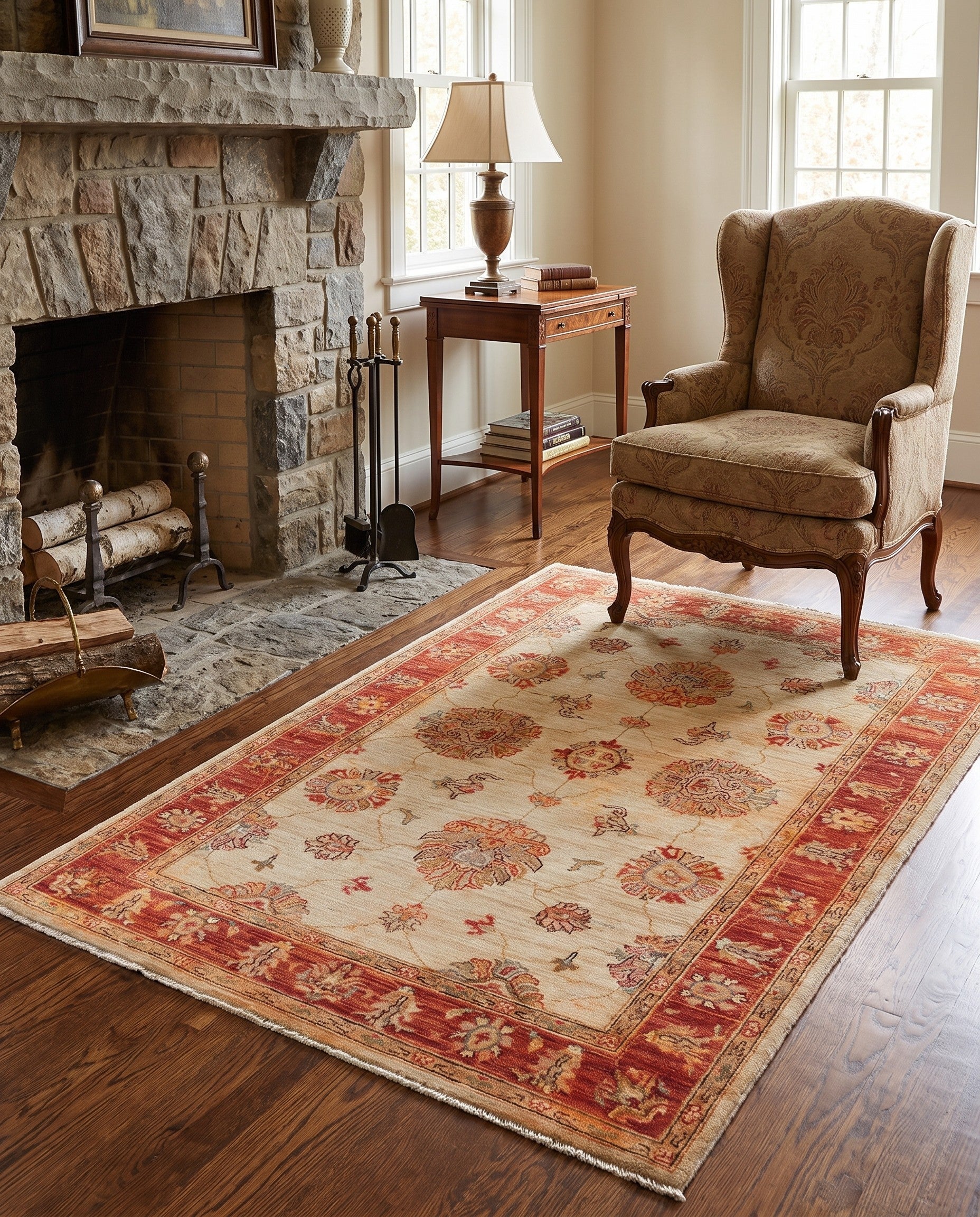 3' 11 x 5' 10 Hand Knotted Ziegler Rug