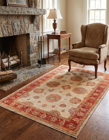 3' 11 x 5' 10 Hand Knotted Ziegler Rug