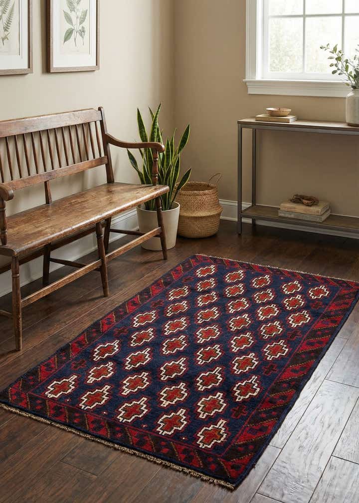 2' 10 x 4' 5 Hand Knotted Balouch Persian Wool Rug