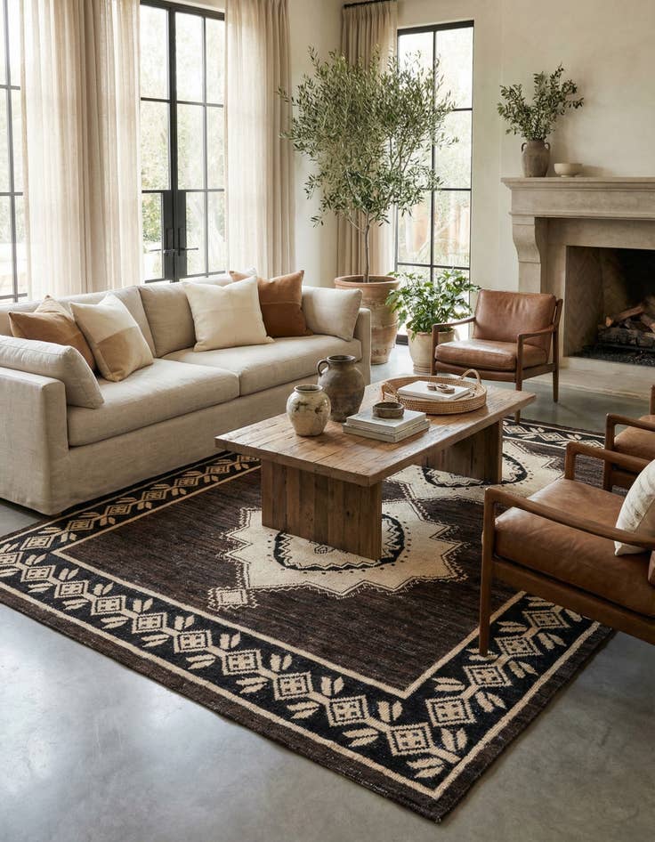 Detail image of  7' 10 x 9' 9  Hand Knotted Moroccan Wool Rug