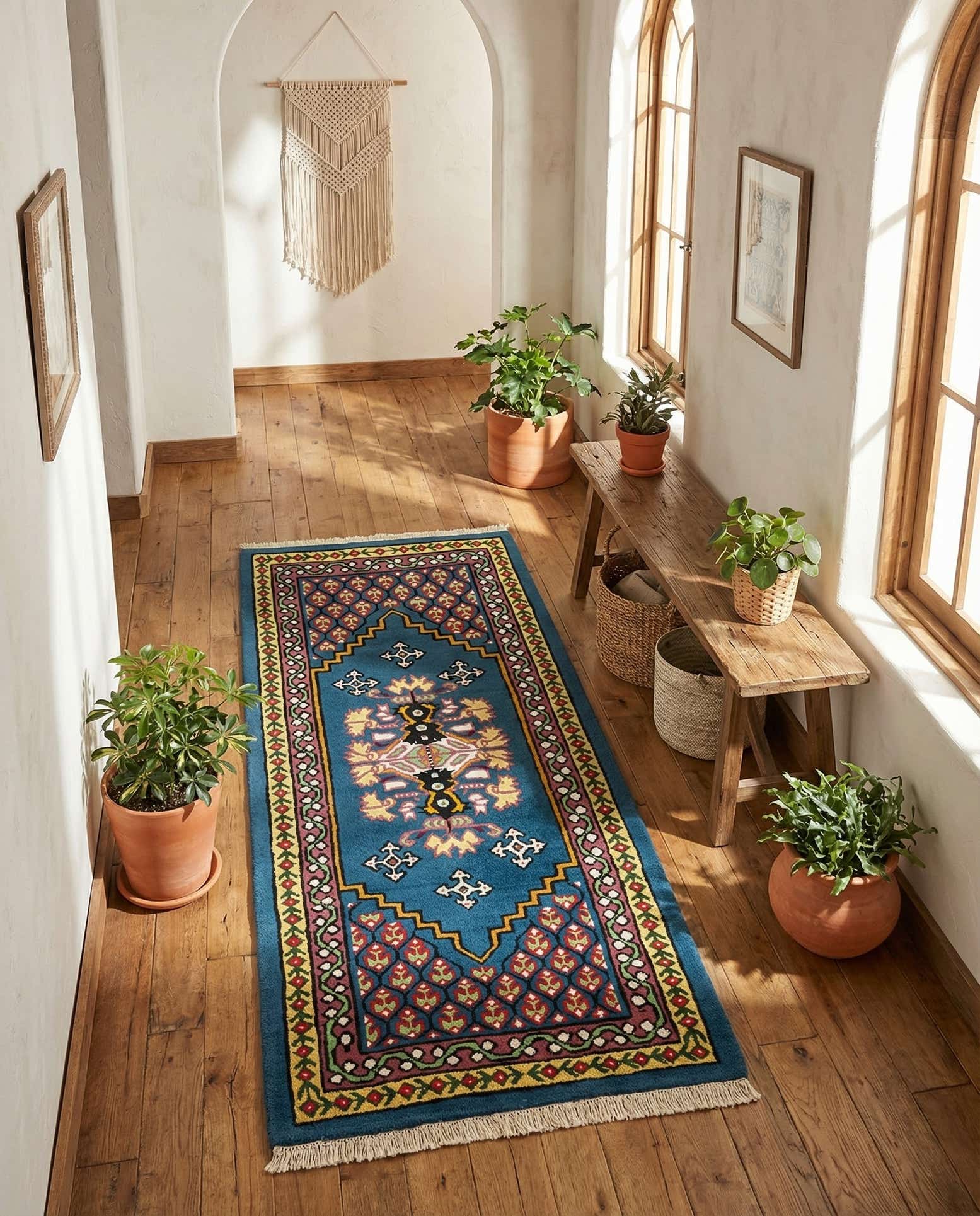 2' 6 x 5' Hand Knotted Moroccan Wool Runner Rug