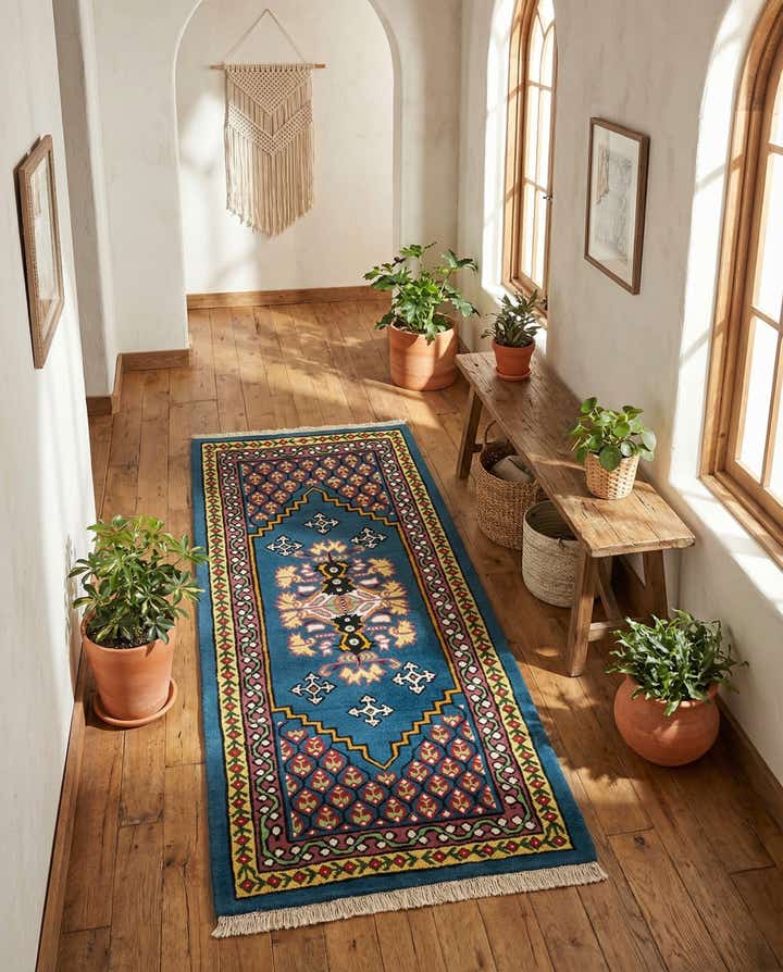 2' 6 x 5' Hand Knotted Moroccan Wool Runner Rug