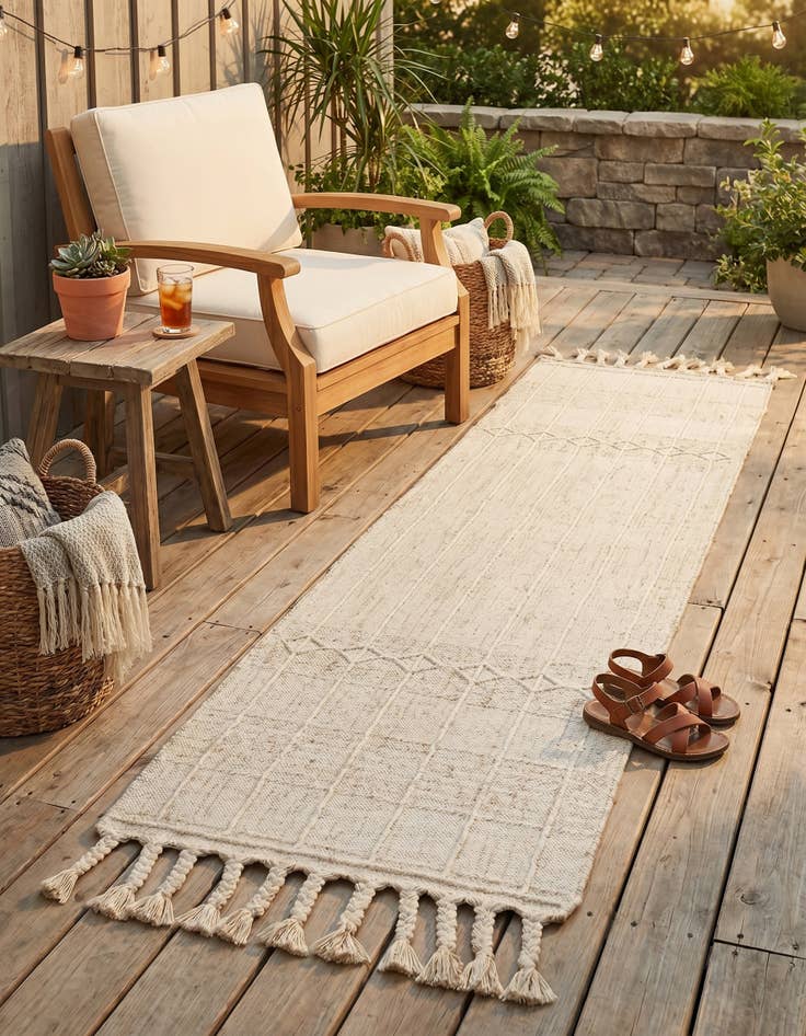 Detail image of 2' 2 x 8' 2 Easy-Clean Eco Bohemian Indoor / Outdoor Runner Rug